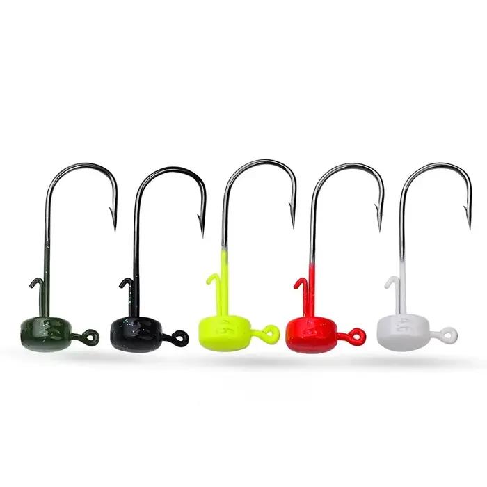 5 pièces hameçons de pêche 2.8g 3.5g 4.6g 7g Ned tête de champignon gabarit crochet barbelé pointu p