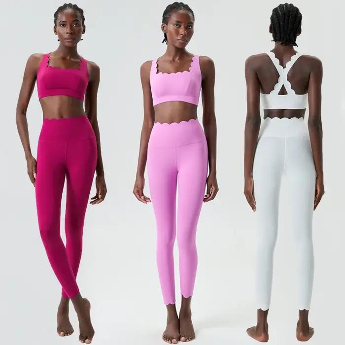 Costume de gymnastique deux pièces pour femmes - Yoga, fitness, respirant, slim fit