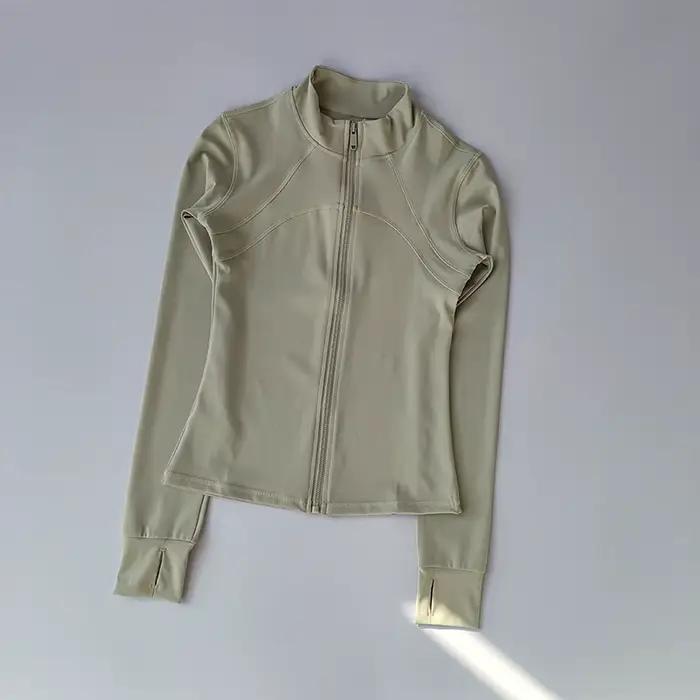 Costume de Yoga pour femmes, haut de gamme, col montant, manches longues, veste de sport, course à p