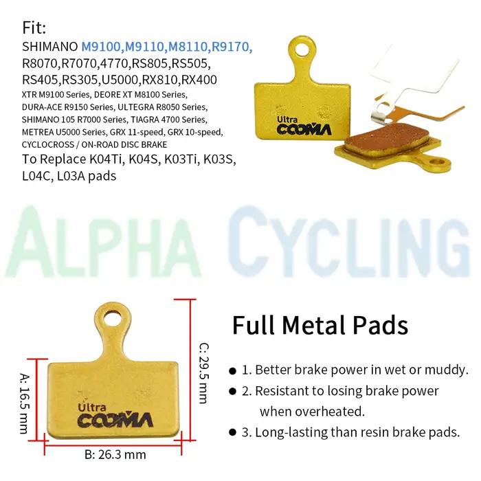 10 paires/20 pièces, plaquettes de frein à disque de vélo entièrement métalliques pour SHIMANO SRAM