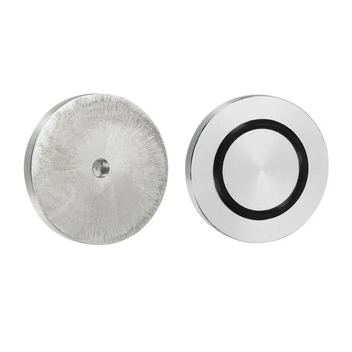 Disque circulaire en aluminium de 40/50/60mm de diamètre, adaptateur supérieur en verre M8, pieds de