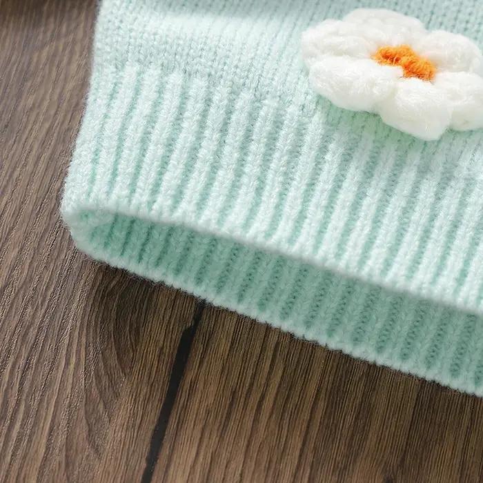 Cardigan tricoté en acrylique pour bébés filles de 6 à 36 mois, doux, manches longues, col en v, sim
