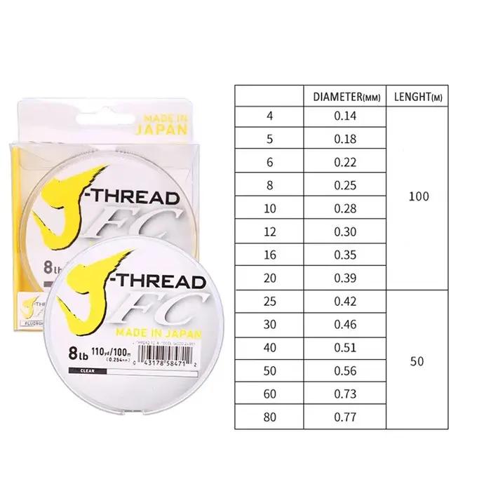 Ligne de leader en fluorocarbone DaiwaJ-Fluoro 50M et 100M haut niveau de résistance à l'abrasion li
