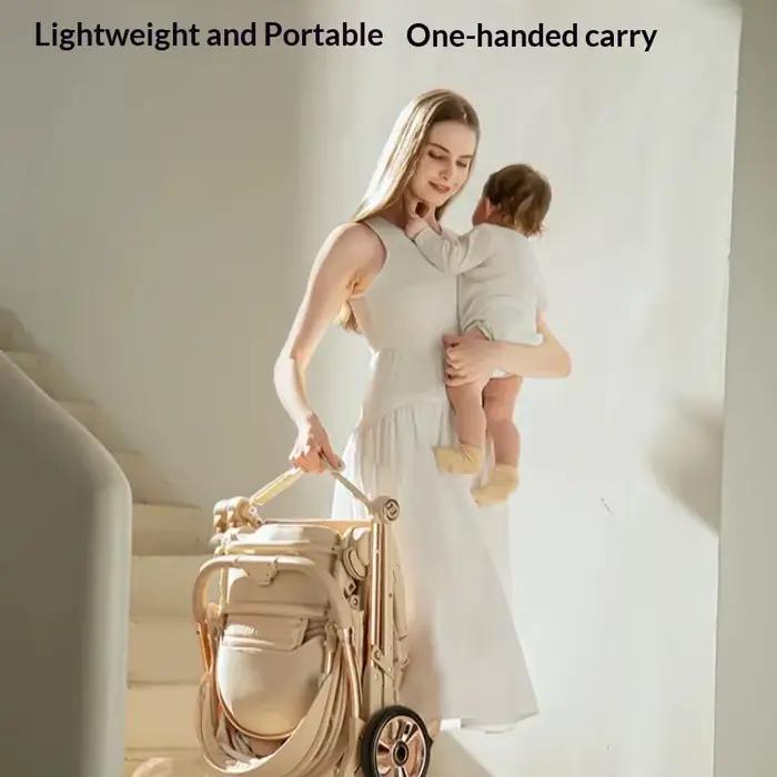 Poussette bébé 6,9 kg, position assise et couchée, de 0 à 3 ans, légère, pliable, haute position, 2