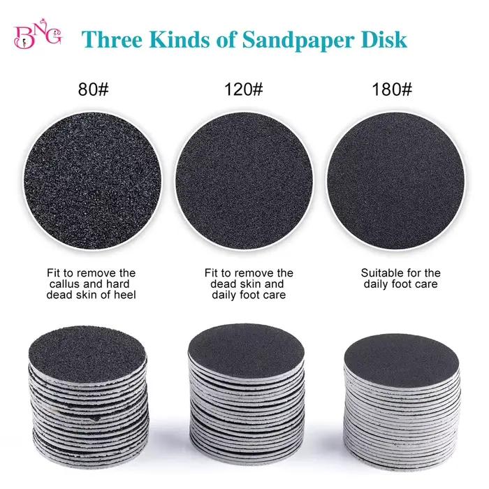 Disques en papier abrasif remplaçables, tige de 3/32 pouces, embout métallique pour l'élimination de