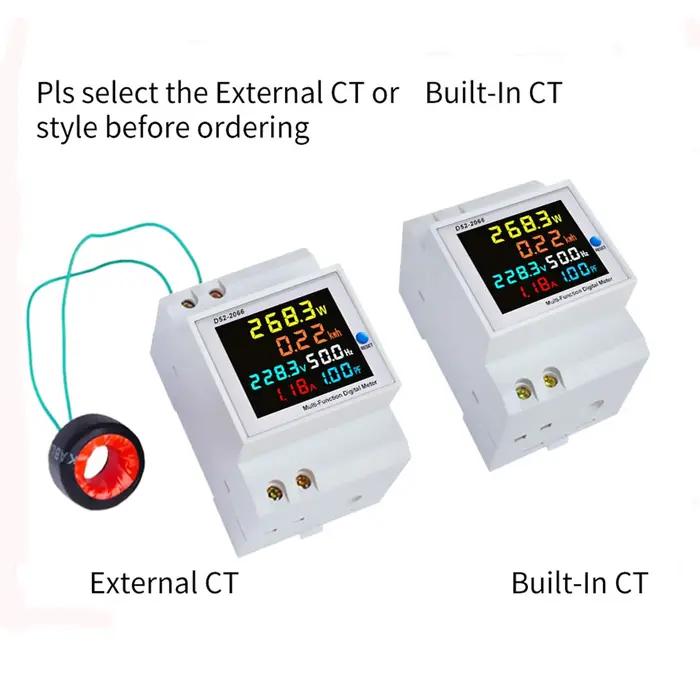 Compteur d'énergie monophasé sur Rail Din, moniteur d'utilisation d'électricité AC 40-300V 100A, vol