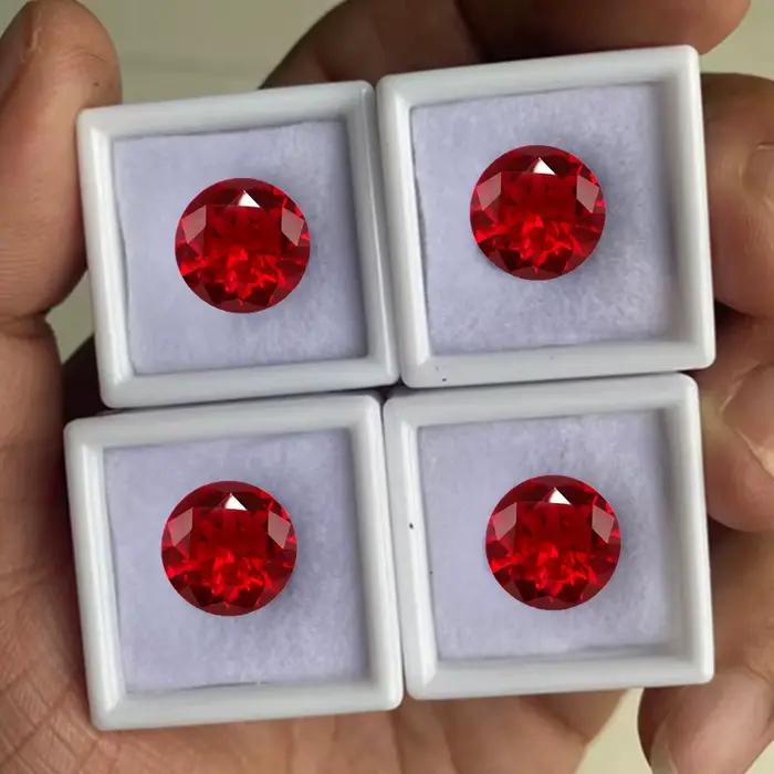 Rubis rouge naturel non chauffé, 10.50 Cts, 12.0mm, Sri-Lanka VVS, pierres précieuses amples pour la