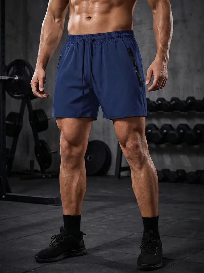 Short de course à séchage rapide pour homme avec poches zippées, short extensible, maillot de bain,