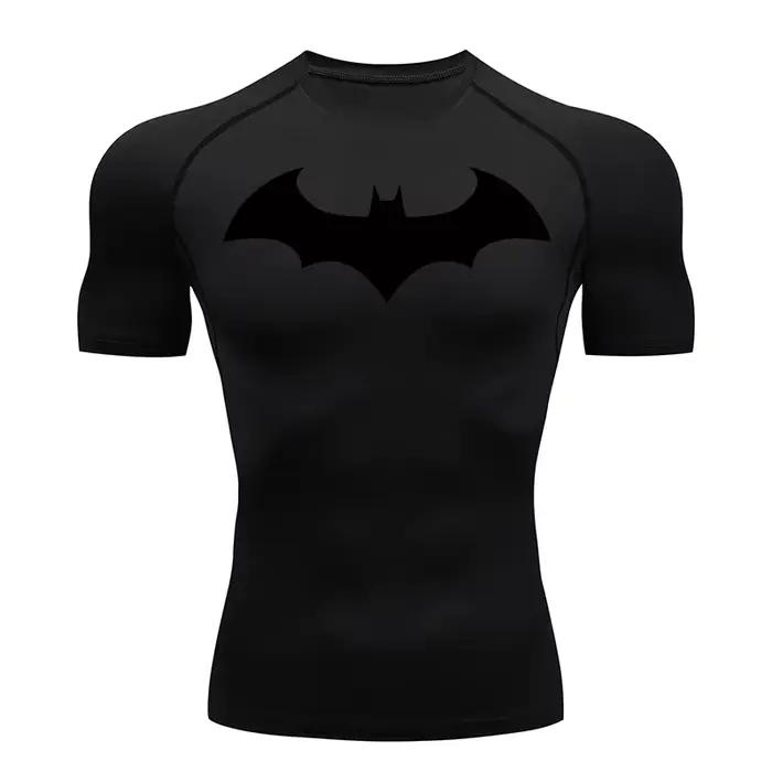 Chemise compression homme graphique chauve-souris manches courtes protection éruptions sport