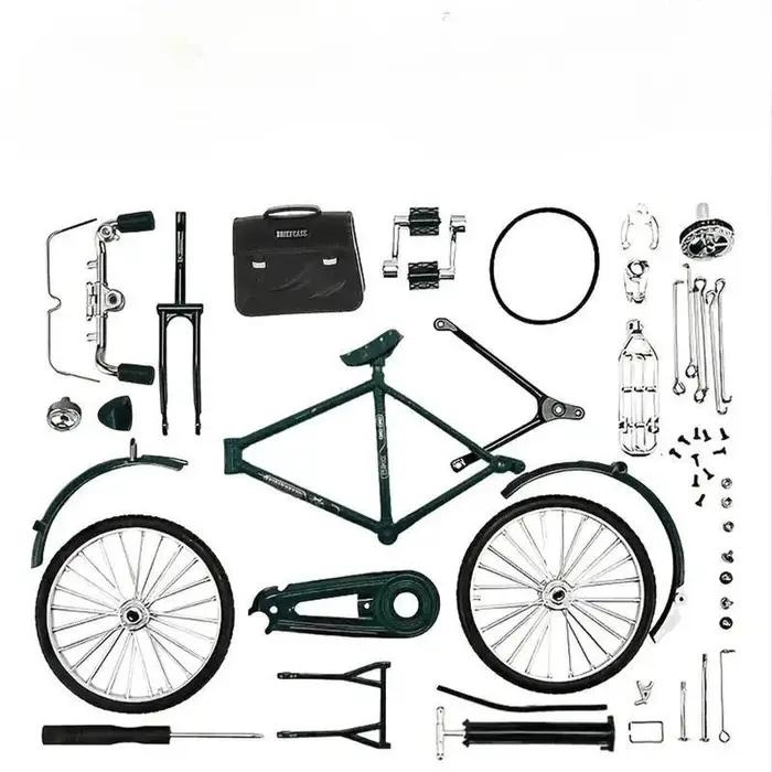 Kit de modèle de vélo vintage – avec pompe et bagages, cadeau idéal pour les collectionneurs et la d