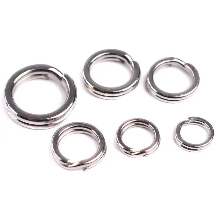 Anneau fendu en acier inoxydable, Double anneau fendu ovale, accessoires solides pour crochet de pêc