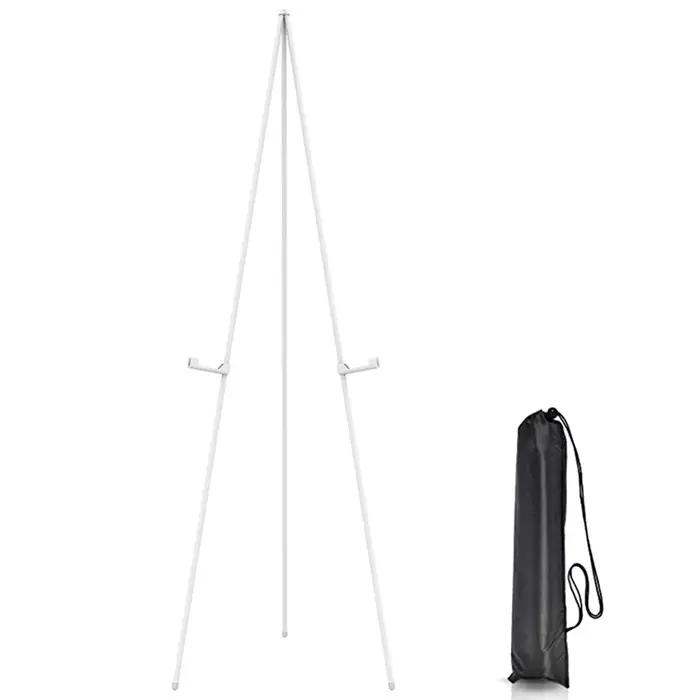 Latif el Stand-Affiche portable pliable en métal blanc pour affichage, panneau de mariage, porte-aff