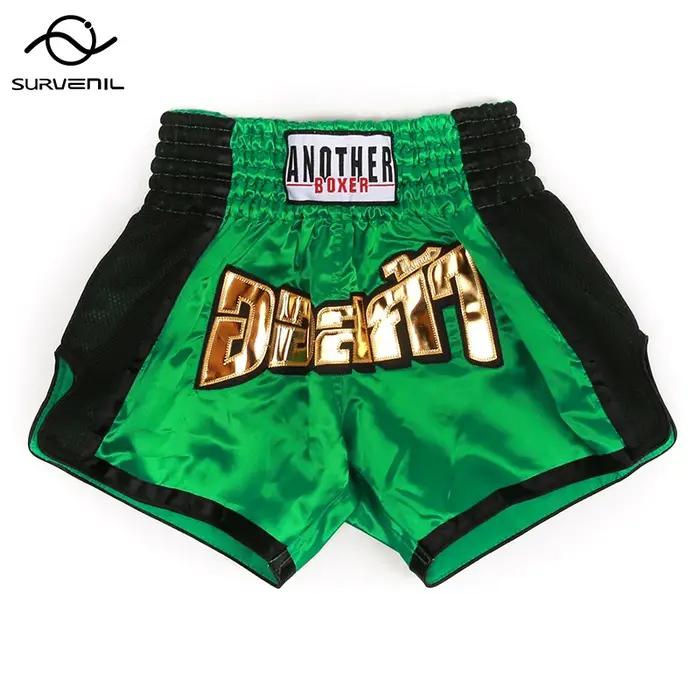 Short de boxe thaïlandaise pour enfants et adultes, short Muay Thai, short de boxe en satin, arts ma