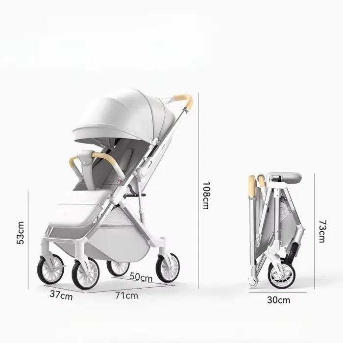 Poussette bébé vue haute peut s'asseoir ou s'allonger bidirectionnelle absorbant les chocs pliable P