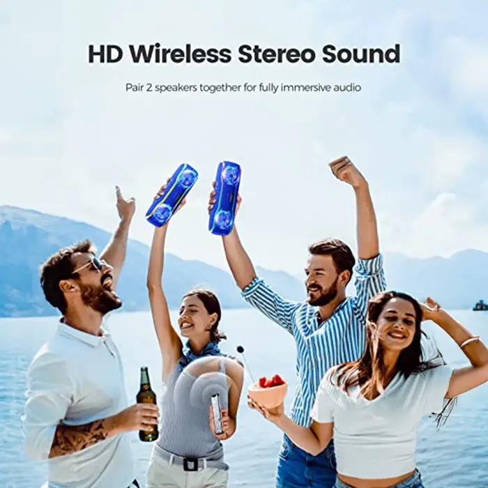 WISETIGER-Haut-parleur Bluetooth F10C, 25W, étanche IPX7, boîtier de son sans fil portable extérieur
