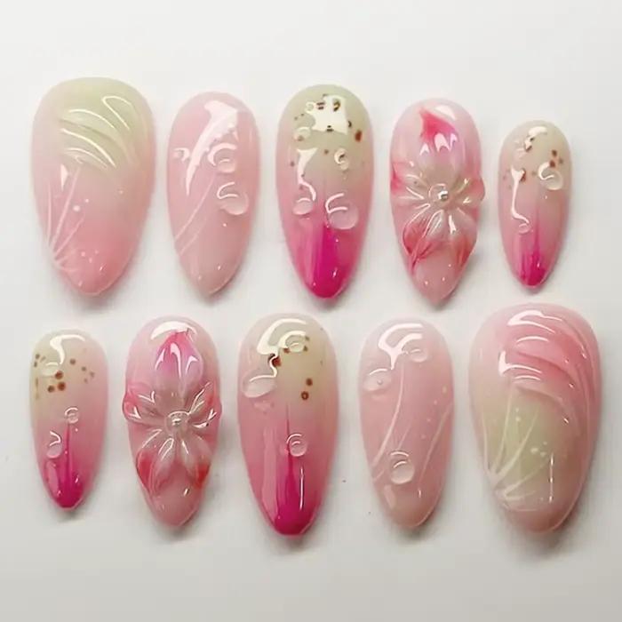 24 pièces doux Cool français faux ongles patchs Vintage Y2k