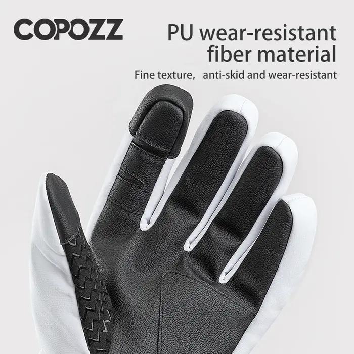 COPOZZ-Gants de ski chauds et imperméables pour homme et femme, moufles épaisses, thermiques, de mot