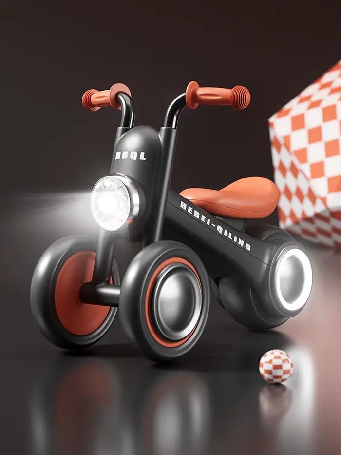 Vélo d'équilibre pour enfants sans pédales, trotteur pour tout-petits avec lumières LED avant, musique, roues silencieuses anti-basculement pour bébés de 1 à 3 ans