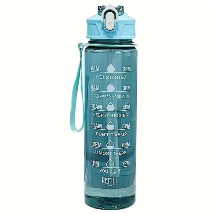 Bouteille d'eau de sport de grande capacité de 800ml/27oz, tasse à boire en plastique anti-fuite ave