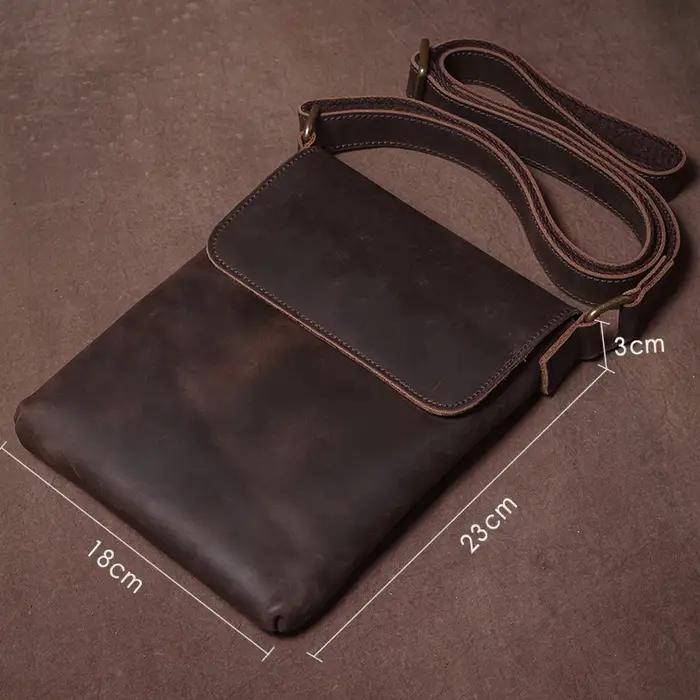 GURO-Sac à Bandoulière en Cuir group pour Homme, Haute Qualité, Élingue, Cheval, Peau de Vache, Mess