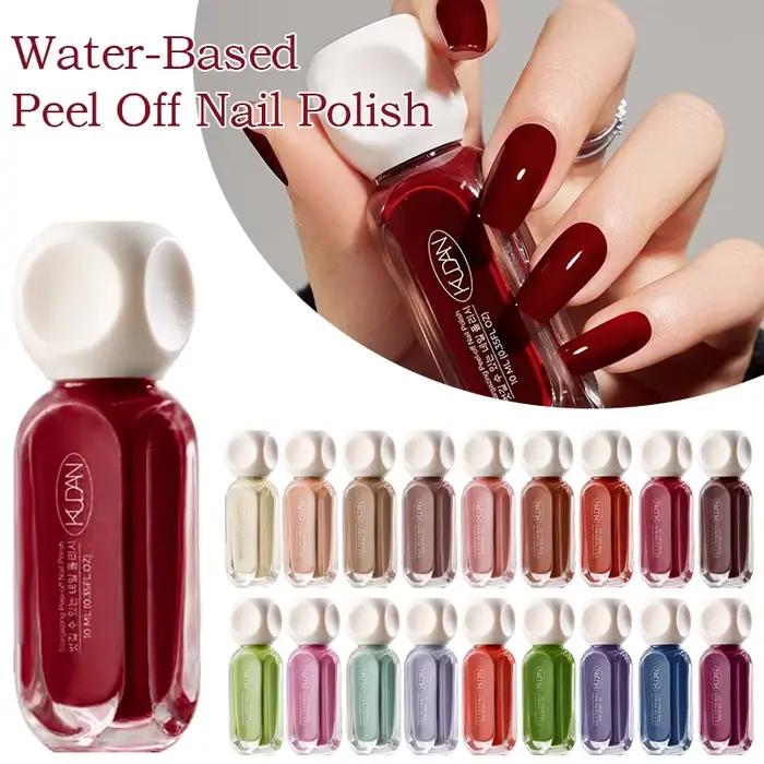 Vernis à ongles coloré à base d'eau, 10ml, pas besoin de lampe, rouge, rose, paillettes, Nail Art, t