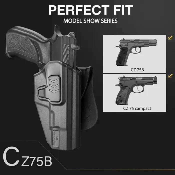 Étui OWB pour pistolet CZ 75B 75 Campact, CZ P10C, CZ P09, étui en polymère à libération d'index tac