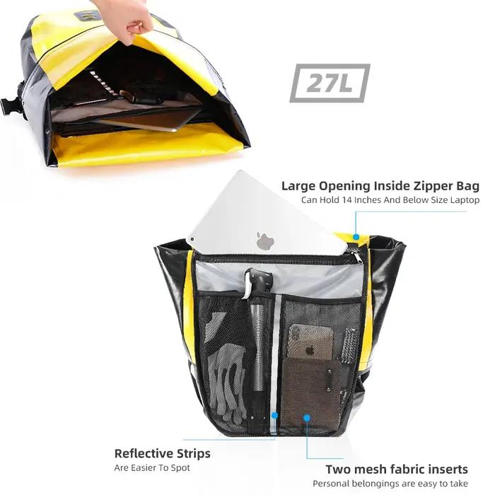 Bal inowalk-Sac de vélo rouge étanche, sac de vélo de voyage, sacs de coffre de siège arrière de vél