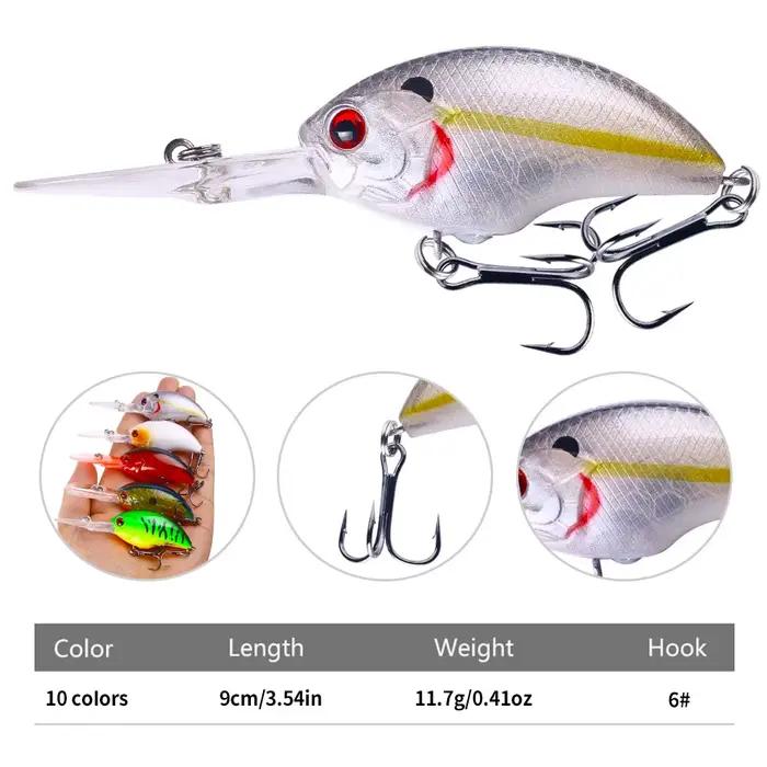 Leurre de pêche en plastique durable 9cm triple crochets robustes pour pêcheurs amateurs et experts occasions spéciales