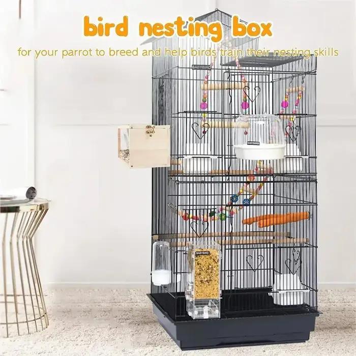 Nid de maison pour oiseaux, Design Transparent, pour perruches, calopsitte, facile à nettoyer, bords