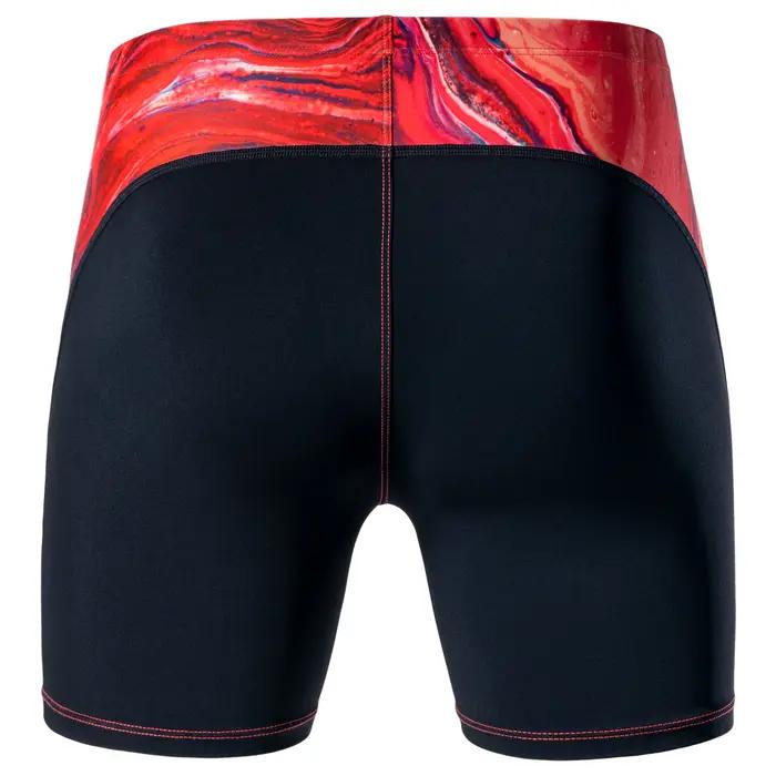 MY KILOMETRE Pour des hommes jambe carrée athlétique Jammers de natation Rouge lave Durable Formatio