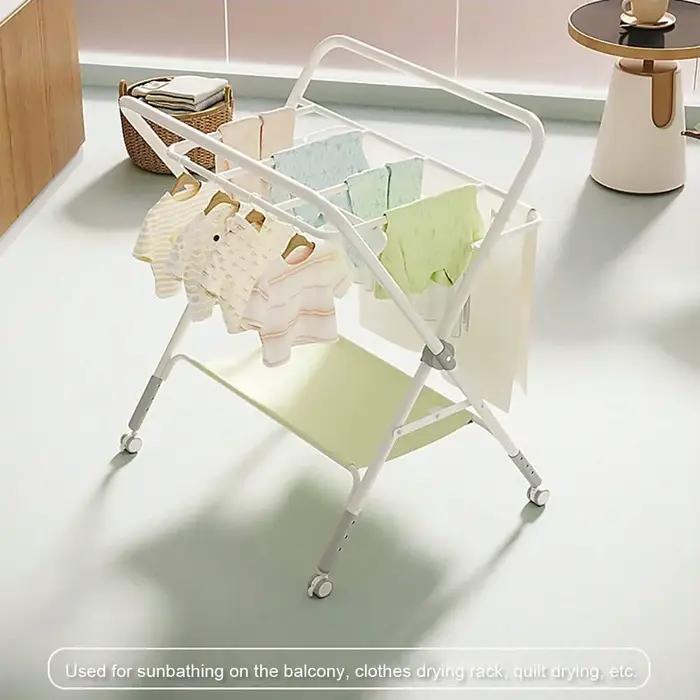 Table à langer bébé avec roulettes, station à couches pliable réglable en hauteur, portable, avec or