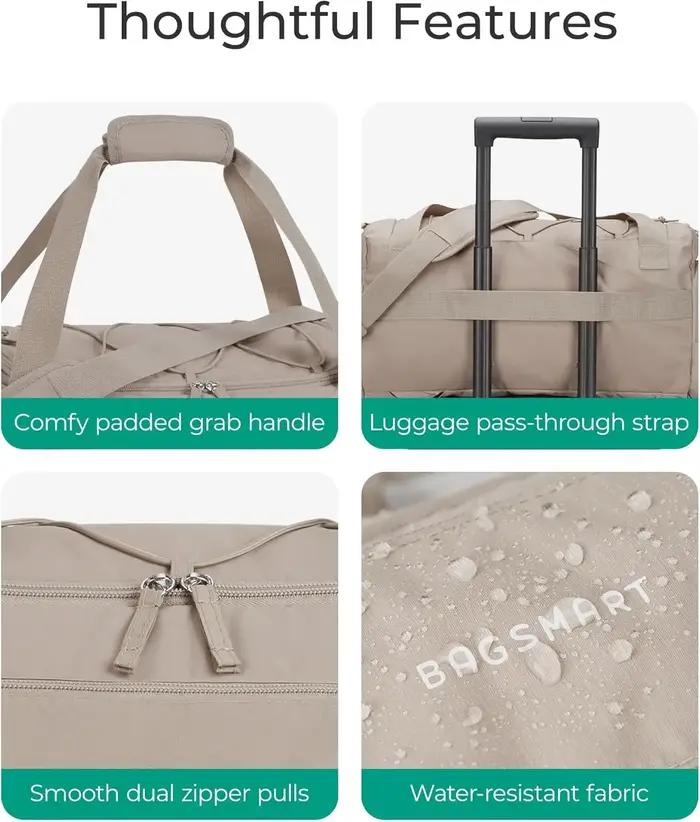 BAGSMART Sac de sport 4 en 1 pour femme et homme Sac de sport léger TSA avec compartiment à chaussur