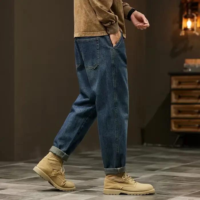 Jean 95% coton pour hommes, sarouel ample de haute qualité, mode Baggy décontracté, pantalon en Deni