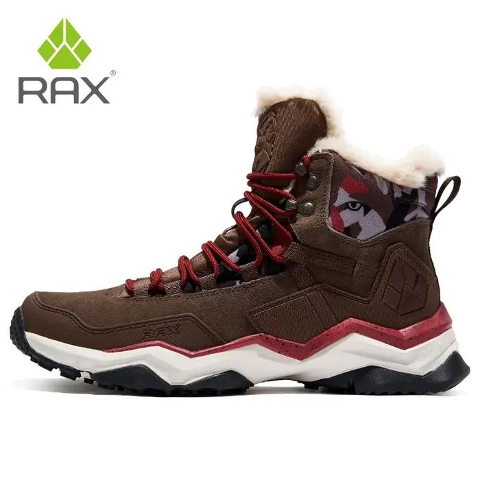 RAX-Chaussures de randonnée mi-hautes imperméables pour hommes et femmes, bottes de trekking en cuir