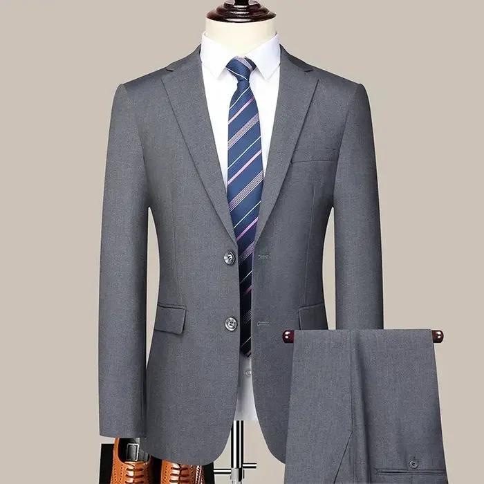 Nouveau style tendance pour homme : Costume de cérémonie et décontracté, couleur unie, coupe ajustée