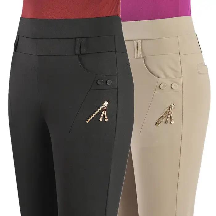 Pantalon Femme 2026 Nouvelle Collection Printemps Automne Taille Haute Extensible Décontracté Grande