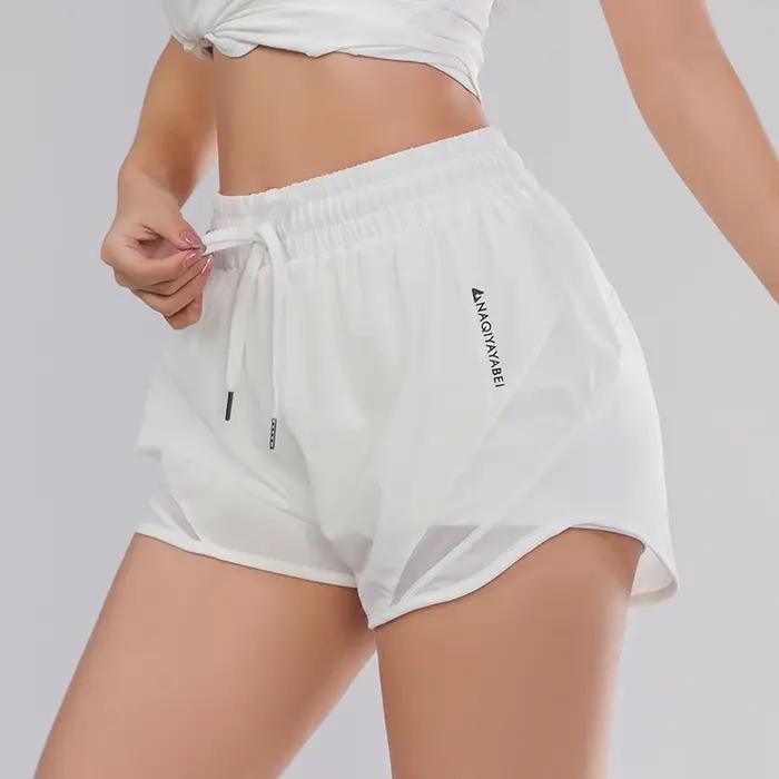 Short de sport pour femmes, yoga, fitness, taille haute, ample, trois-quarts, haute élasticité, séch