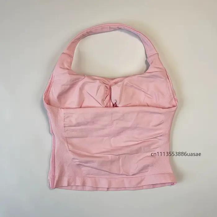 Impact Halter Top pour femme, soutien-gorge de sport push-up à larges bretelles, débardeur de yoga d