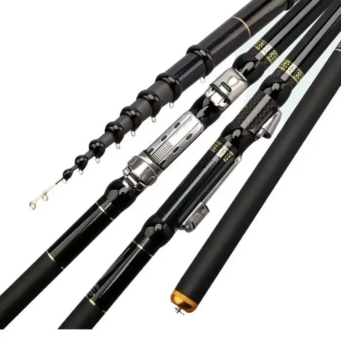 4.5M,5.4M,6.3M,7.2M canne à pêche télescopique Portable 40T carbone pêche filature Ultra légère cann