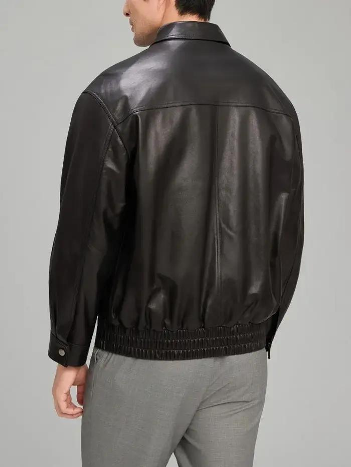 Nouveau Designer extérieur hommes en peau de mouton en cuir véritable vestes manteau col rabattu man