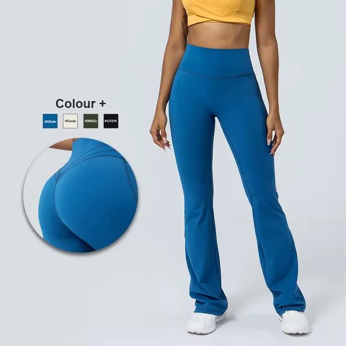 Leggings évasés yoga femmes taille haute - Danse Pilates fitness jambes larges sport