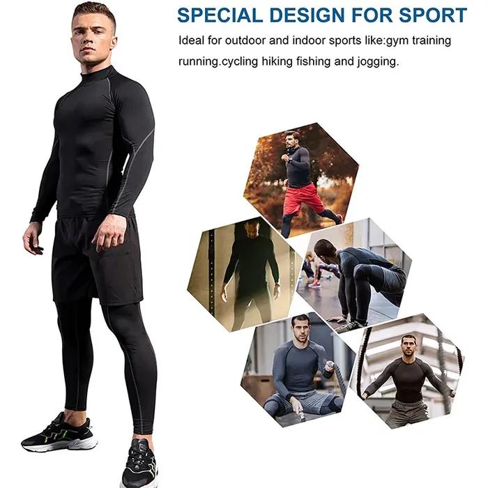 T-shirt de sport à manches longues pour homme, séchage rapide, musculation, course à pied, haut de c