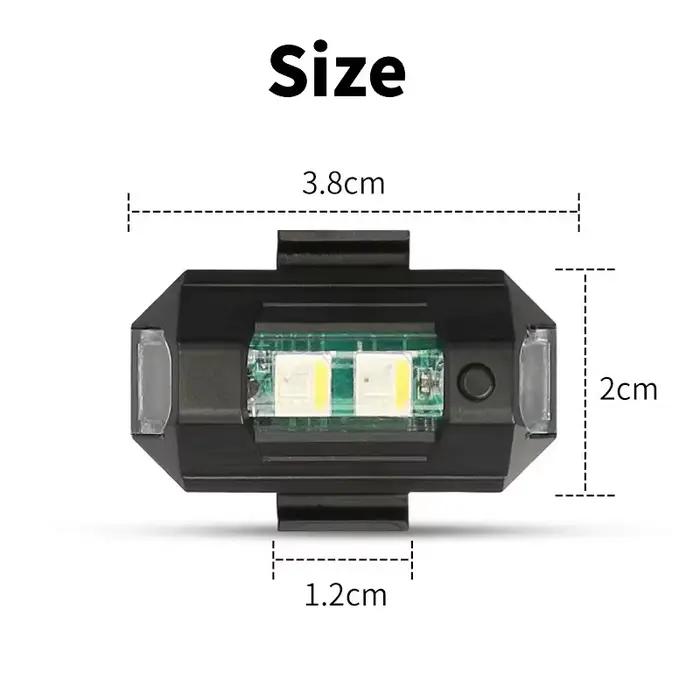 Lumières de moto Drone lumière stroboscopique USB LED Anti-Collision vélo avion nuit volant Mini clignotant voyant d'ave