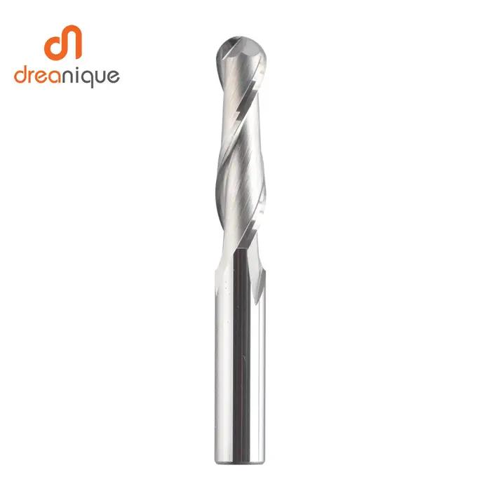 Dreanique 1pc fraise à bout sphérique en carbure 2 cannelures R0.5-R4.0 fraise en bout pour bois et
