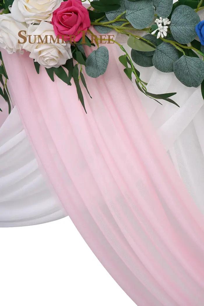 10 mètres arc de mariage drapé tissu pure mousseline de soie Tulle rideau drapé toile de fond fourni