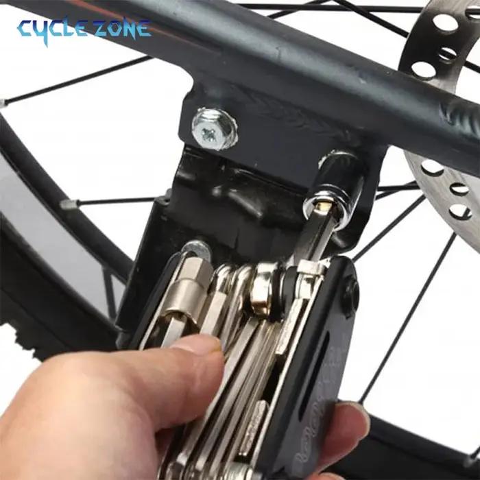 Kit d'outils multifonctionnels de réparation de vélo 16 en 1 avec sac et patchs pour pneus, freins et chaînes pour cyclistes aventuriers et cadeaux pratiques