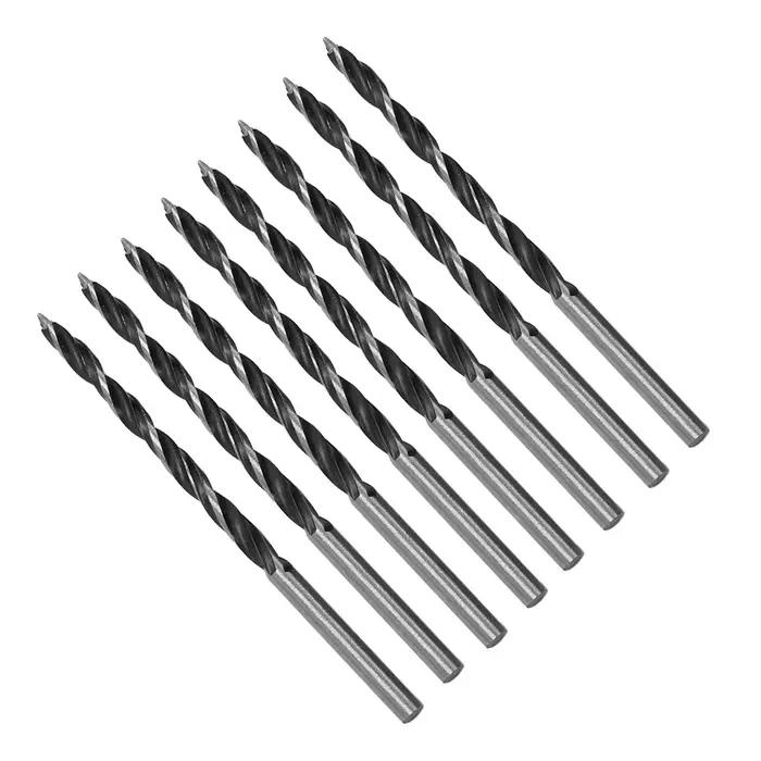 Jeu de 8 forets à bois de 3 mm pour le travail du bois, foret spiralé en acier à haute teneur en car