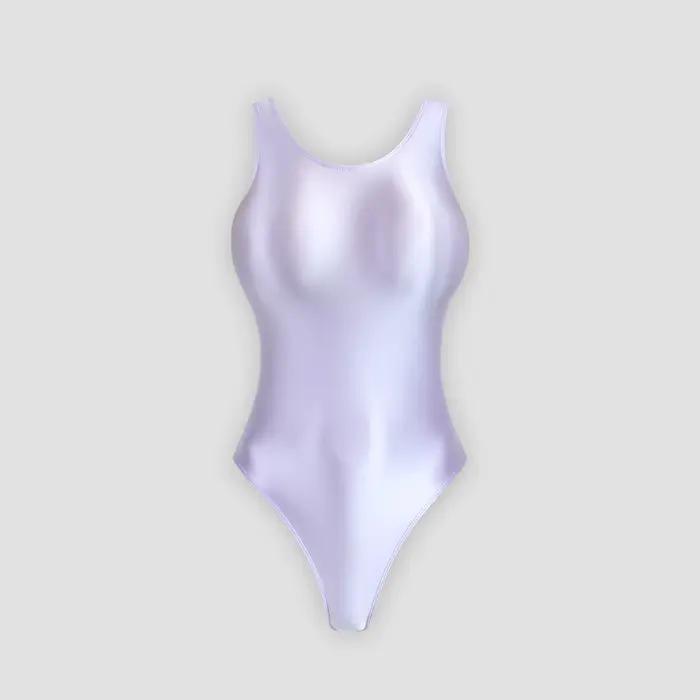 Maillot de bain brillant en satin XClocKNYoung, justaucorps brillant en satin, maillot de bain une p