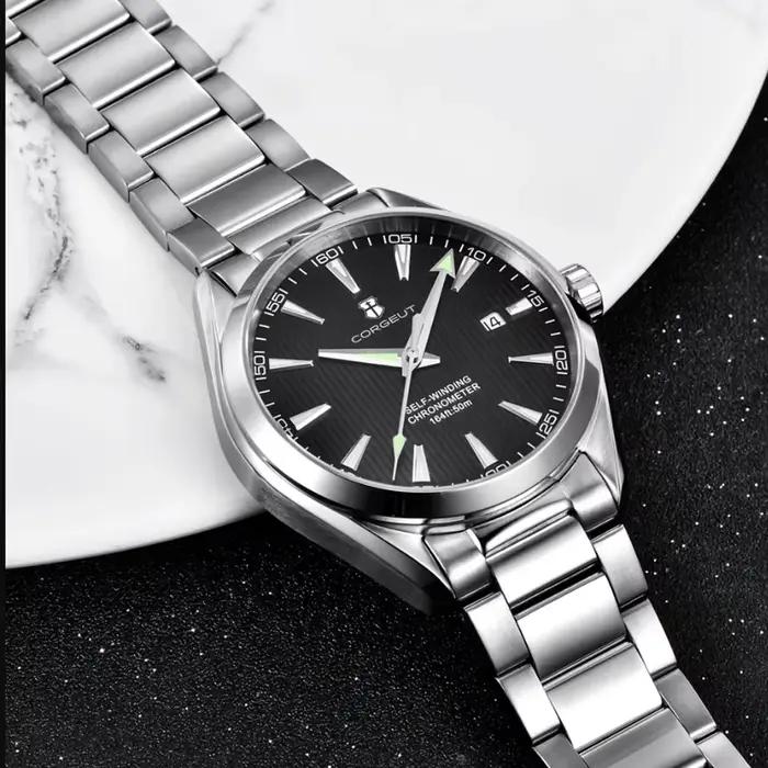 Corgeut 41mm luxe NH35 Movt homme Sport horloge automatique Relogio Masculino mécanique montre-brace