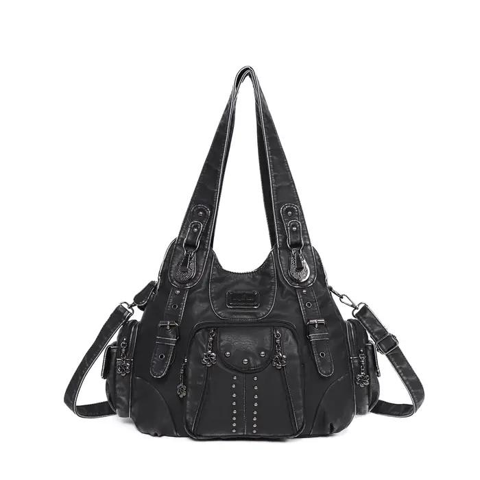 Sacs à main vintage pour femmes, sacs à bandoulière en cuir PU tendance, sacs à main de grande capac